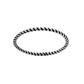 Braided Rope Stacking Ring | Elegant Twist 1mm Skinny Stackable Stack Ring Band in Silver, Gold, or Rose Gold | Comfort Fit USA Sizes 3-12 (Oxidized Sterling Silver, 5)