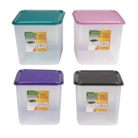 DollarItemDirect Food Storage Container Square 3.5 Qt 4 Metallic Lid Colors, Case of 36