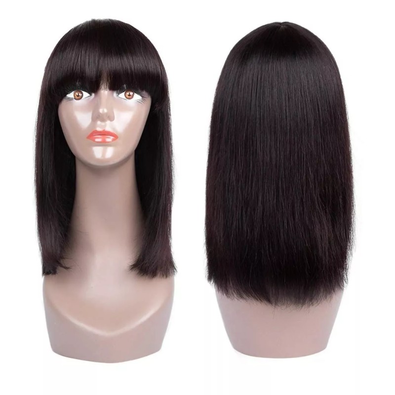 BM Peluca De Cabello Humano Liso, Cabello Virgen Brasileño, 40