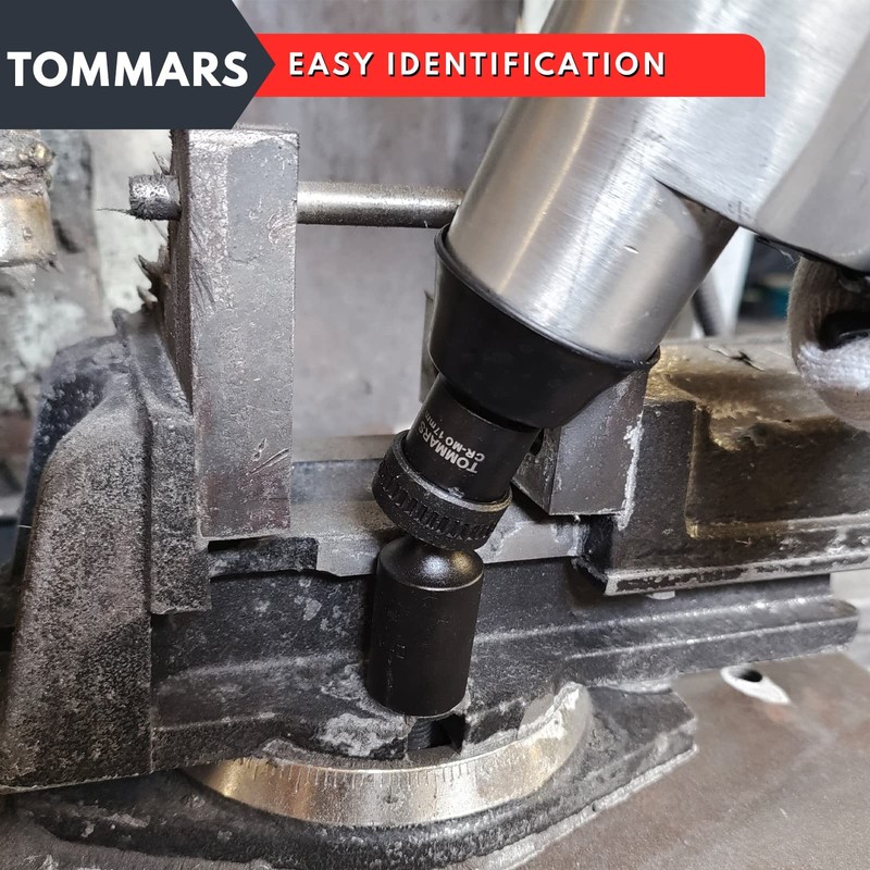 TOMMARS 3/8" Drive Universal Swivel Impact Socket Set Deep, 6