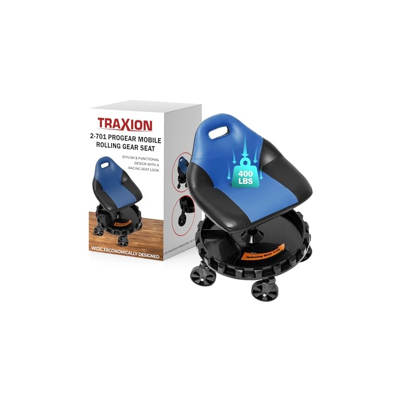 Traxion 400lb Capacity 2-701 Blue Progear Mobile Rolling Gear Seat