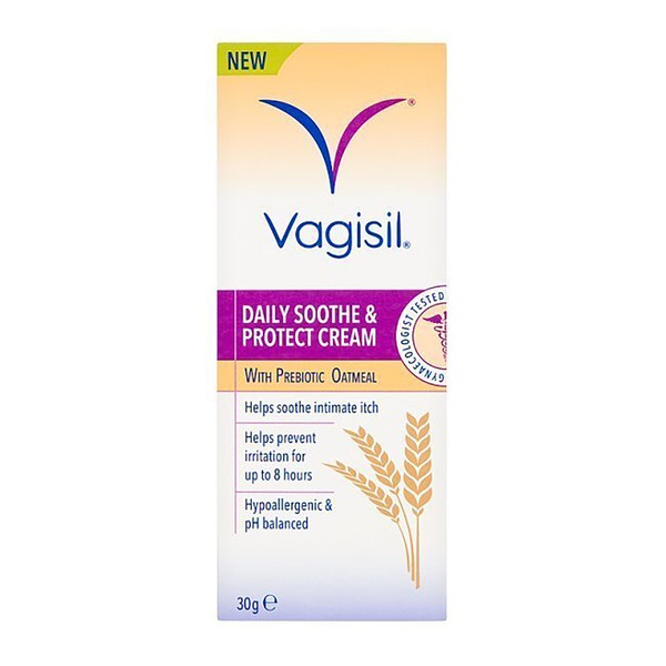 Vagisil Daily Soothe & Protect Cream with Prebiotic Oatmeal, 30 Grams