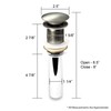 Luxier DS01-TB 1-5/8 in. Brass Bathroom and Vessel Sink Push