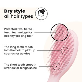 Tangle Teezer The Ultimate Styler Hair Styling Brush for Dry Styling, Maintains, Blends & Adds Volume, Texture & Shine, Millennial Pink