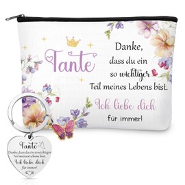 Xuniea Aunt I Love You Gifts Aunt Thank You Gifts Including Heart Keyring Cosmetic Bag Birthday Gifts for Aunt for Christmas Thanksgiving Day, as shown in the picture