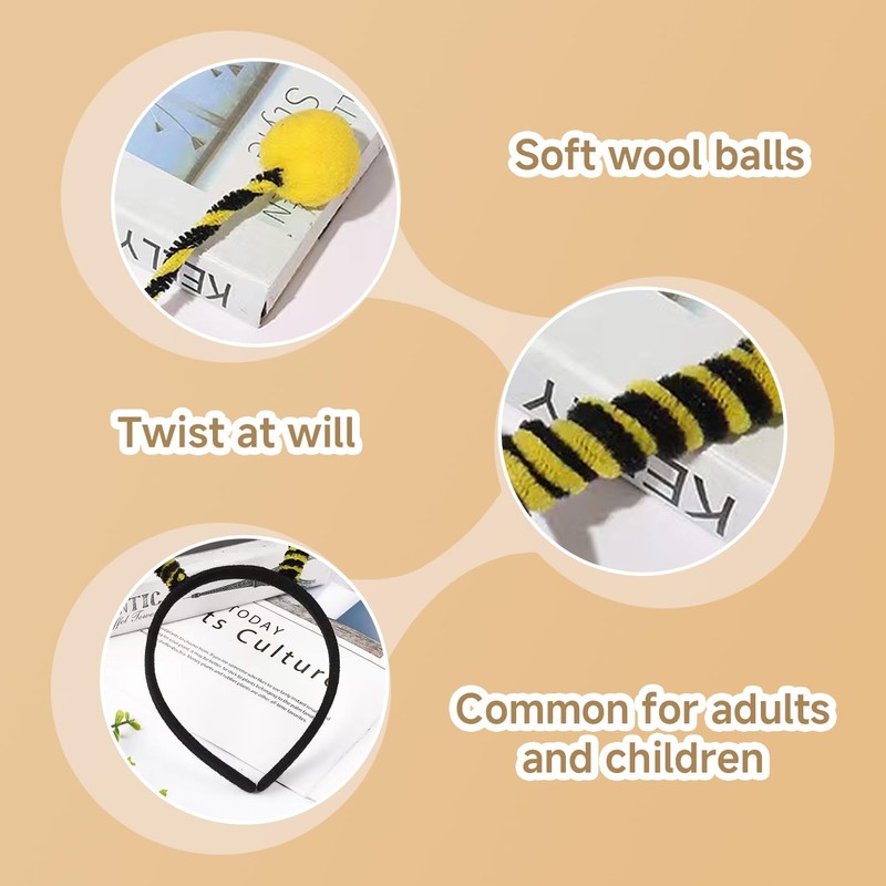 3 Pieces Bee Headband, Performance Props, Bee Costume Accessories, Role