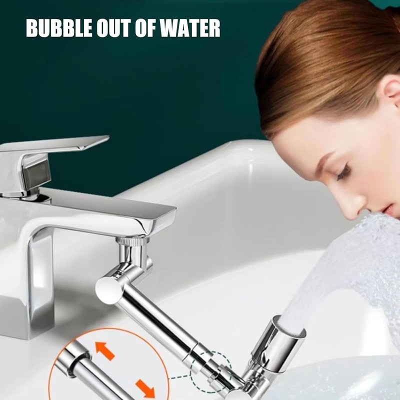 Universal Retractable Faucet Aerator with 1440° Rotating Robotic Arm, Dual