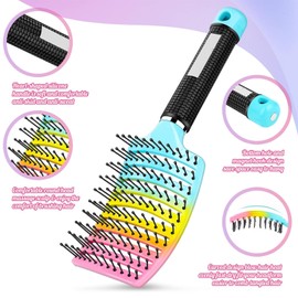 MKUCCD Hair Brush, Professional Curved Vented Brush for Faster Blow Drying for Women, Men, Paddle Detangling Brush for Wet Dry Curly Thick Straight Hair (Color)