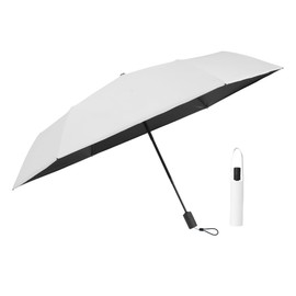 AKINOYAMA Compact Umbrella Small Automatic Open-Close Safety Easy to Use Extra Light Windproof Sun Protection Travel Umbrella UV Umbrella for Women (White)