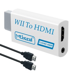 Mcbazel Wii HDMI Adapter with 1.5m HDMI Cable 1080P, Wii Video Audio Signal Converter 1080P Full HD with 3.5mm Stereo Audio Port for Wii Console HDMI Monitor HDTV Video Projector