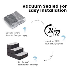 Garnpet 4-Step Adjustable Dog Stairs for Beds, Dog Steps for Small Dogs and Cats, Foldable Pet Stairs for Bed Climbing, Non-Slip Pet Step Indoor, Grey