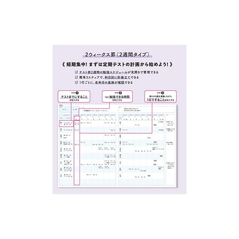 Kokuyo Campus Study Planner Notebook, 2 Week Ruled, Purple, Semi