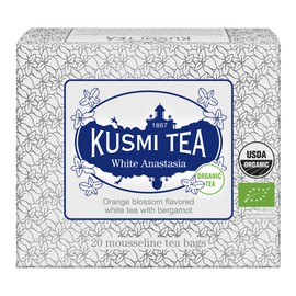 Kusmi Tea - White Anastasia - Organic Blend of White Tea with Bergamot - Enjoy Hot or Iced - Smooth, Flavourful Tea - 20 Tea Bags