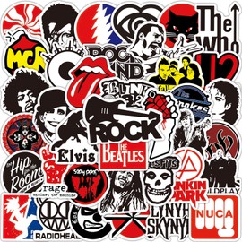 100 Pieces Music Rock 'n' Roll Stickers for Suitcase Skateboard Laptop Computer Water Bottles Car Teen Boys Girls Stickers Waterproof