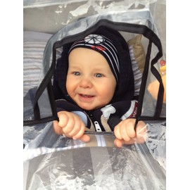 Playshoes Unisex Kinder Universal-Regen-Verdeck für Kinderwagen/Sportwagen 448966, 21 - transparent, 1 Stück (1er Pack)