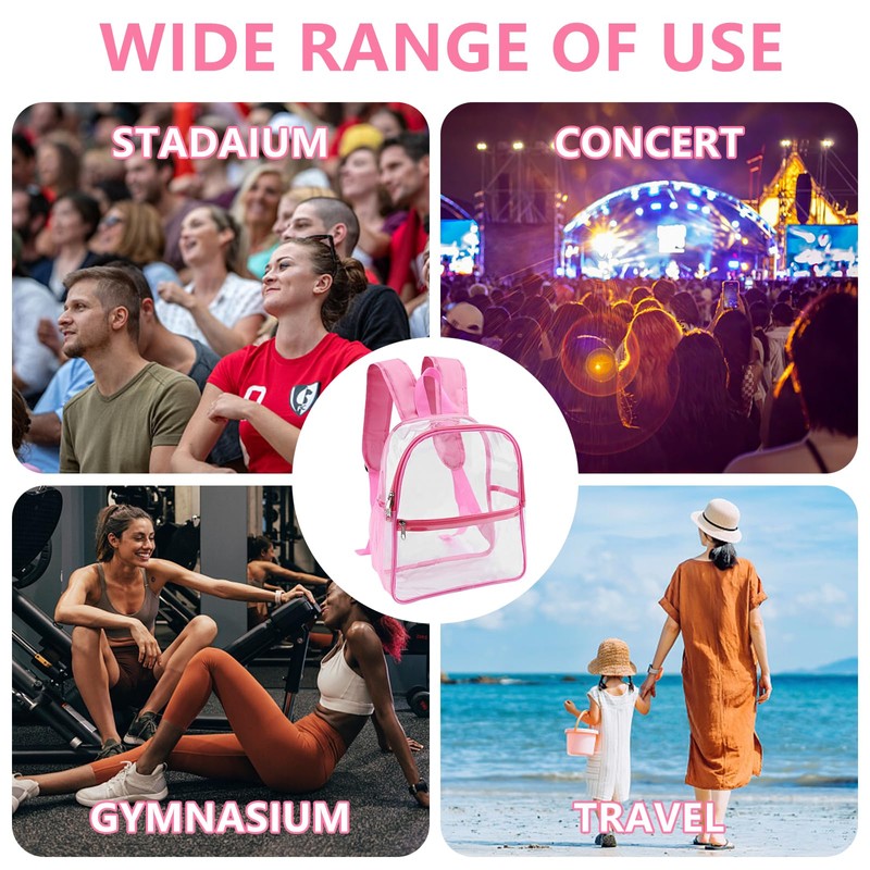 Transparent Backpack 32 * 27 * 12.5cm PVC See Through