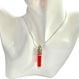 Level Pendant in Red Color/Vial of Blood Potion Pendant on a 925 Silver plated 18 inches chain in a gift Organza bag
