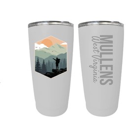 R and R Imports Mullens West Virginia Souvenir 16 Oz Insulated Stainless Steel Tumbler White