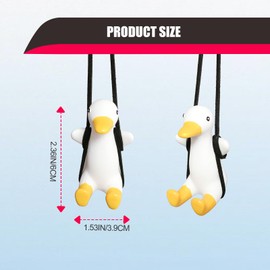 Super Cute Car Rearview Mirror Pendant Swinging Duck Hanging Swing, Car Hanging Accessories for Rear View Mirror, Car Hanging Ornament Cute (Duck)