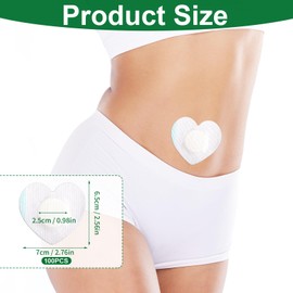 100pcs Heart Castor Oil Pack Wrap for Belly Button, Disposable Self-Adhesive Castor Oil Belly Button Wrap Pads Highly Absorbent Organic Cover No-Wash Compress Patches (Oils Excluding)