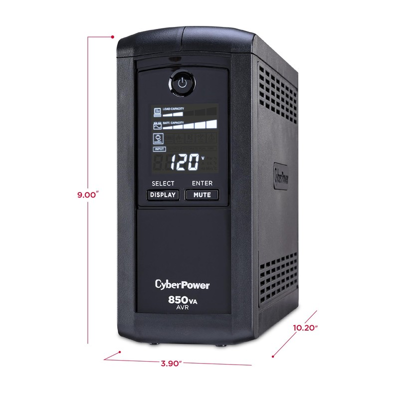CyberPower CP850AVRLCD Intelligent LCD UPS Battery Backup and Surge Protector,