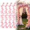 QEEYON 4 Pcs 180cm Cherry Blossom Garland, Artificial Pink Flower