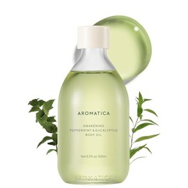 Aromatica Awakening Body Oil Peppermint Eucalyptus Aromatherapy Oils Scented After Shower Natural For Women Non Greasy Serum Moisturizer Dry Skin