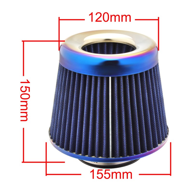 Skyplanet 76mm 3" Universal Intake Air Filter High Mesh Cone(Blue)