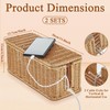Marsui 2 Pcs Cable Management Box Synthetic Rattan Cord Organizer