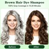 LASRWUP Brown Hair Dye Shampoo for 100% Gray Hair Coverage