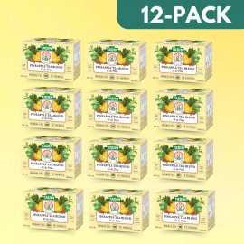 Tadin Pineapple Herbal Tea, 24 Tea Bags 1.10 fl oz, Refreshing Blend (12-Pack)