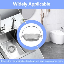 VARKAGE Set of 2 Stainless Steel Sink Strainer for Sinks and Hair Catchers, Bathrooms Showers (11 x 6.5 x 2 cm)