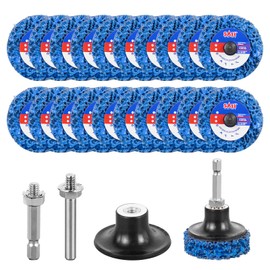SALI Pack of 20 CSD Disc Sanding Disc, 50 mm, Coarse Cleaning Disc, Coarse Sanding Disc, Cleaning Disc Set with Disc Pad Holder and Connecting Rod for Surface Processing, Metal, Stainless Steel