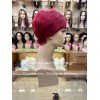 Leona Wigs Peluca Oncológica Pixie Rojiza 100% Cabello Humano