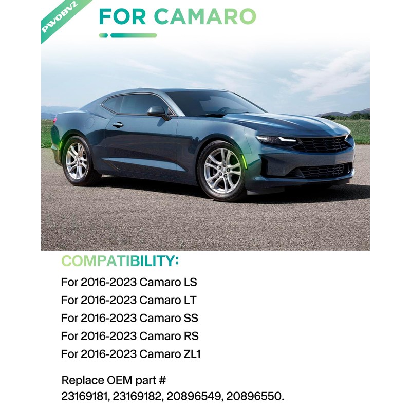 PWOBVZ Full LED Side Marker Lights for Chevy Camaro 2016