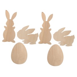 Operitacx 1set Wooden Rabbit Eggs Easter Eggs Kit Bunny Treats Inflatable Easter Baskets Bunny DIY Plush Rabbit Kinder Rabbit Treats Easter Bunny Ears Egg Easter Rabbit Decor 6pcs