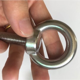 AIVOOF Stainless Steel Eye Bolts, 2 Pack M10 Shoulder Eye Bolt 4" Heavy Duty EyeBolts Screws in Eye Hooks with Washer and Nuts for Lifting Ring Eyebolt Thread Length 100mm