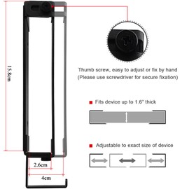 IFCASE IFCASE Aluminum Wall Laptop Mount Holder for MacBook Air, Pro, Surface, iPad, Tablets, Cell Phones with Headphone Hook, Anti-Scratch Pads, Adhesive & Screws (Black)