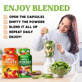 Simply Nature's Pledge -Packed with 42 Different Fruits & Vegetables - Made with Whole Food Superfoods - with Aloe Vera – 100% Soy Free -2 Month Supply- 180 Count (Pack of 2)