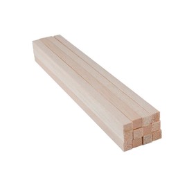 iUoczi 12 Pack Balsa Wood Strips Wooden Dowels for Crafts 1/2 x 12 Inch