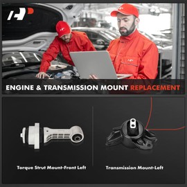 A-Premium Transmission Mount and Torque Strut Mount Kit Compatible with Kia Soul 2014 2015 2016 2017 2018 2019 1.6L 2.0L, Automatic Transmission, Set of 2