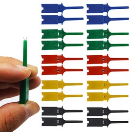 Senvenelec Mini Multimeter Lead Testing Hook Clip, Electronic Test Probe Kit, Flat Body Tester Gripper, Multimeter Tweezers Clip, Five Colours, Pack of 20