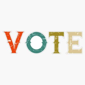 LAD Studio Vintage Vote Face Mask Election Sticker Bumper Sticker Vinyl Decal 5""