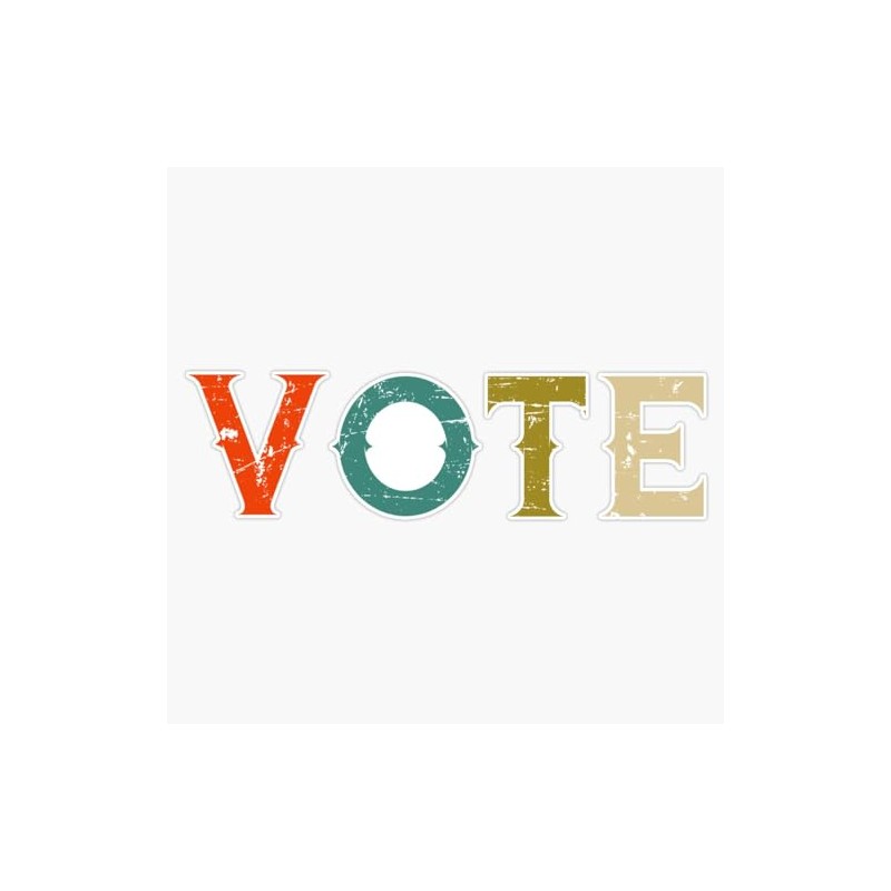 LAD Studio Vintage Vote Face Mask Election Sticker Bumper Sticker