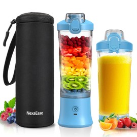 Portable Blender Personal Juicer for Shakes and Smoothies - 20 OZ Electric Protein Shaker Bottle with Insulated Sleeve, Travel Lid, USB-C Rechargeable - Mini Small Blender Cup for Kitchen, Office, Gym