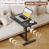 Height Adjustable C-Shaped Table with Removable Wheels, Mobile Sofa Snack