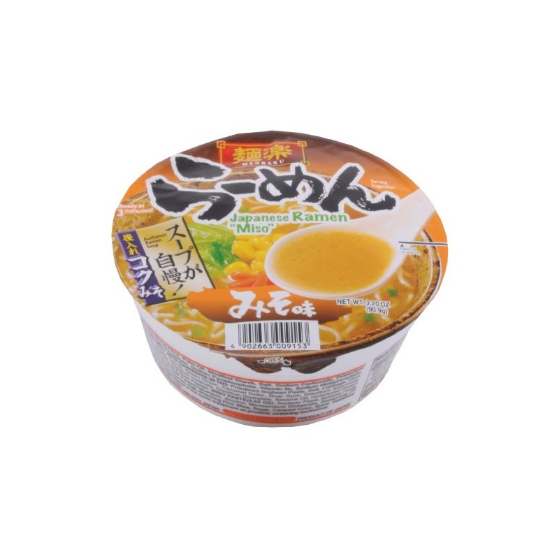Menraku Miso Ramen,3.2 Ounce (Pack of 12)