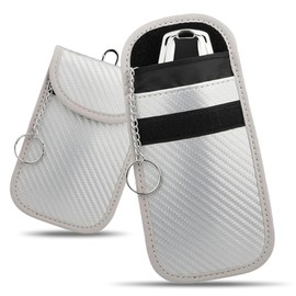 Pack of 2 car key case, key bag, key box, keyless go protection, car key box, RFID blocker car key bag, carbon fibre key case, for key bag, car key box, pouch