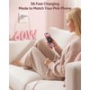 USB C Cable 15FT 2-Pack,Pink USBC 60W Fast Charging for