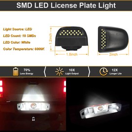 RAVSOFT LED License Plate Light tag lamp Assembly For 1999-2013 Chevy Silverado GMC Sierra 1500 2500 3500 Avalanche Suburban Tahoe Yukon Black housing 6000K White, Pack of 2